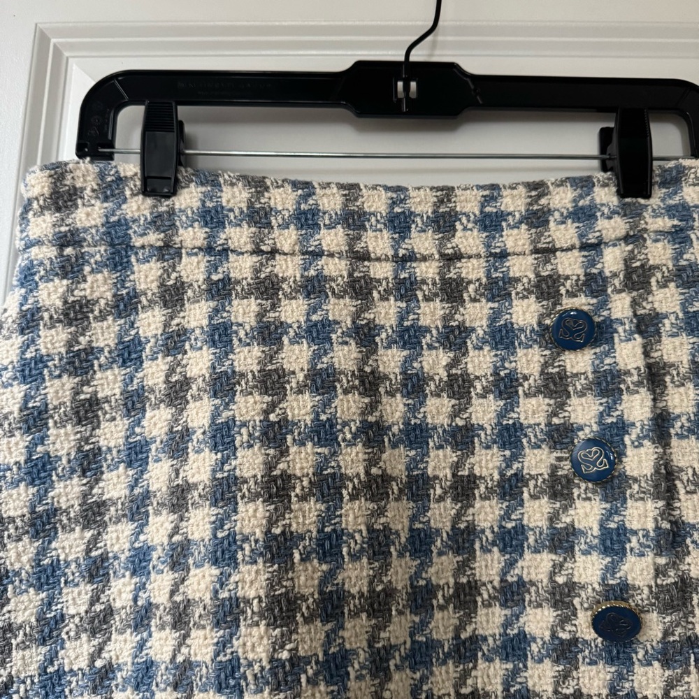 Sandro Blue and White A-Line Mini Skirt - Picture 3 of 8